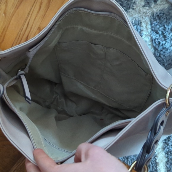 Rosetti Studded Hobo Bag in Cream with Gold Accents Lots of Storage - Picture 9 of 11